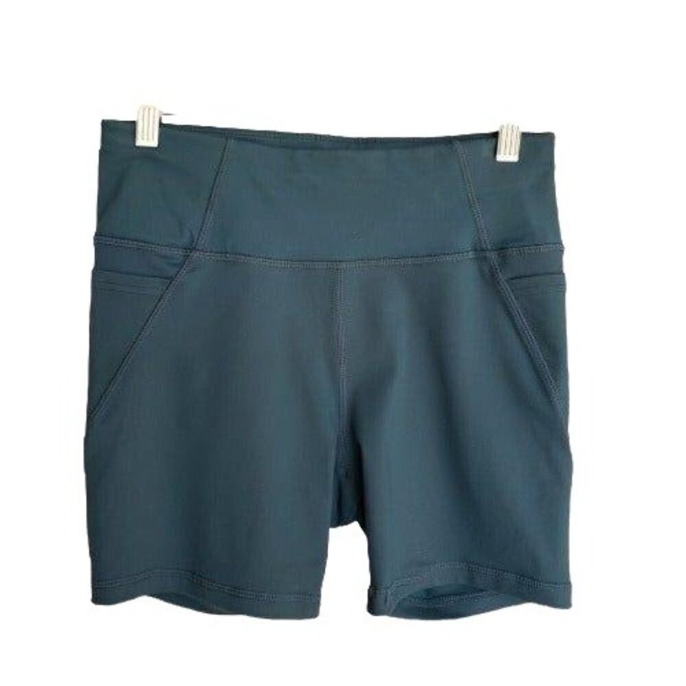 Athletic Works Womens S Bike Shorts High-Waisted Pockets Gem Slate Athletic Gym